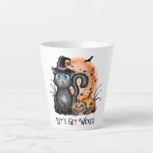 Laten we gaan schoppen Zwarte heekkat Latte Mok