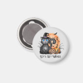 Laten we gaan schoppen | Zwarte heekkat Magneet (Voorkant / Achterkant)