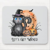 Laten we gaan schoppen | Zwarte heekkat Muismat (Voorkant)