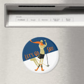 Laten we gaan skiën!  design skiërs magneet (Insitu (Vaatwasser))