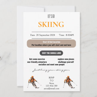 Laten we gaan skiën Invitation Kaart