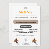 Laten we gaan skiën Invitation Kaart (Voorkant / Achterkant)