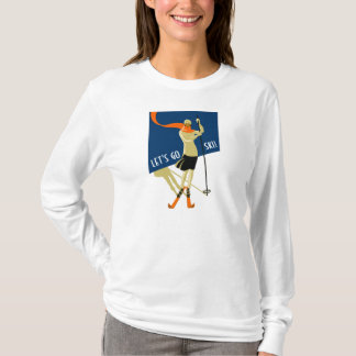 Laten we gaan skiën!  ontwerpskiërs t-shirt