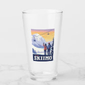 Laten we gaan skiën  Print Glas (Voorkant)
