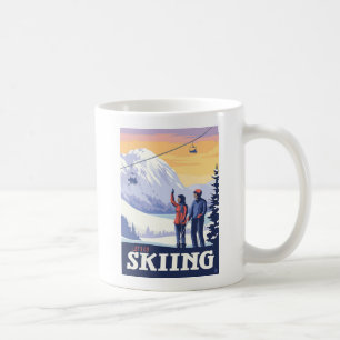 Laten we gaan skiën  Print Koffiemok