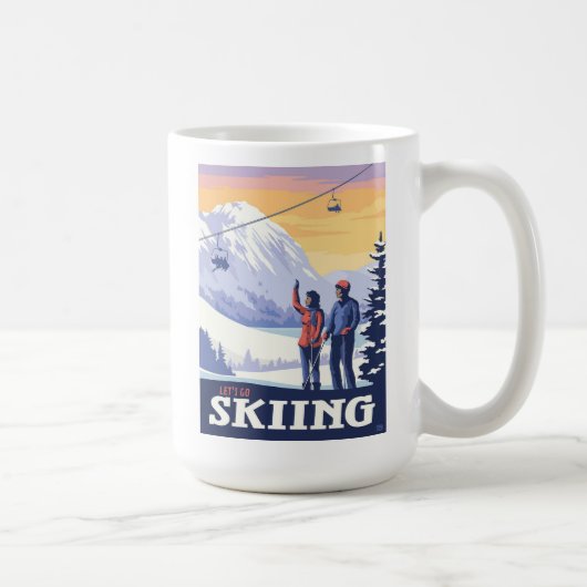 Laten we gaan skiën Print Koffiemok (Rechts)