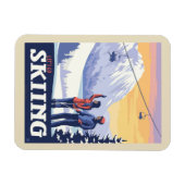 Laten we gaan skiën  Print Magneet (Horizontaal)