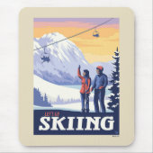 Laten we gaan skiën  Print Muismat (Voorkant)