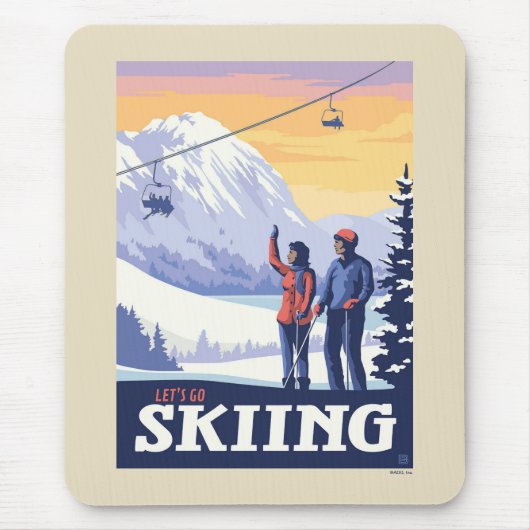 Laten we gaan skiën  Print Muismat (Voorkant)