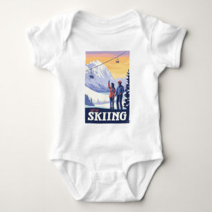Laten we gaan skiën Print Romper
