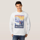 Laten we gaan skiën  Print T-shirt (Voorkant volledig)