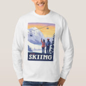 Laten we gaan skiën  Print T-shirt (Voorkant)