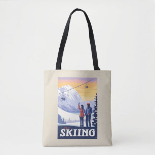 Laten we gaan skiën  Print Tote Bag
