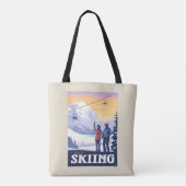 Laten we gaan skiën  Print Tote Bag (Achterkant)