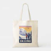 Laten we gaan skiën Print Tote Bag (Achterkant)