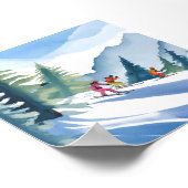 Laten we gaan skiën | Waterverf in de winter Poster (Hoek)