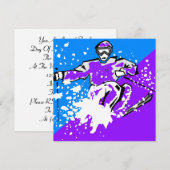 "LATEN WE GAAN SKIËREN" Uitnodiging tot het skiën (Voorkant / Achterkant)