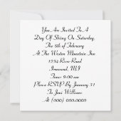 "LATEN WE GAAN SKIËREN" Uitnodiging tot het skiën (Achterkant)