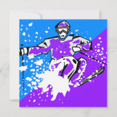 "LATEN WE GAAN SKIËREN" Uitnodiging tot het skiën  (Voorkant)