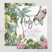 Laten we gaan Sloth Oerwoud Meisje Verjaardag Kaart (Voorkant / Achterkant)