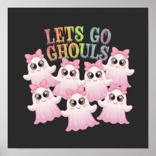 Laten we gaan, spoken - Schattig en grappig Hallow Poster