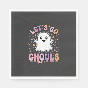 Laten we gaan spoken Schattig Halloween spook graf Servet