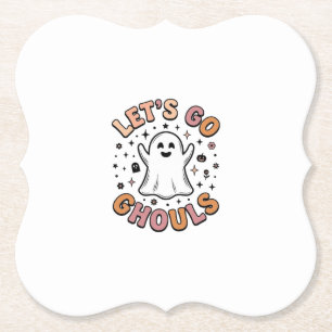 Laten we gaan spoken Schattig Halloween spookje Kartonnen Onderzetters