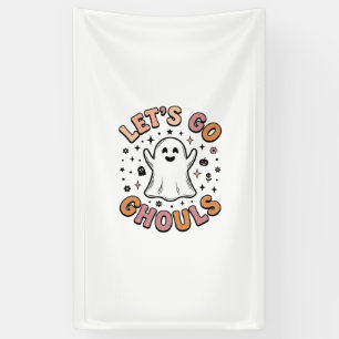 Laten we gaan spoken Schattig Halloween spookje  Spandoek