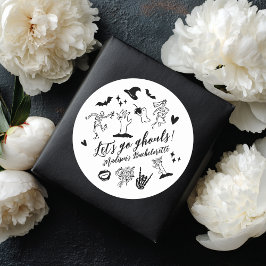 Laten we gaan, spoken, spooky-whimsical vrijgezell ronde sticker