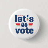 Laten we gaan stemmen ronde button 3,2 cm (Voorkant)