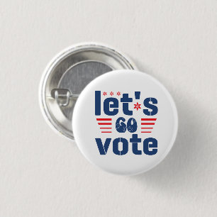 Laten we gaan stemmen ronde button 3,2 cm