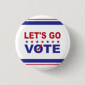 Laten we gaan stemmen ronde button 3,2 cm (Voorkant)
