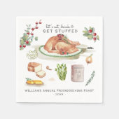 Laten we gaan stuwen | Thanksgiving Friendsgiving Servet (Voorkant)