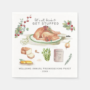 Laten we gaan stuwen   Thanksgiving Friendsgiving Servet