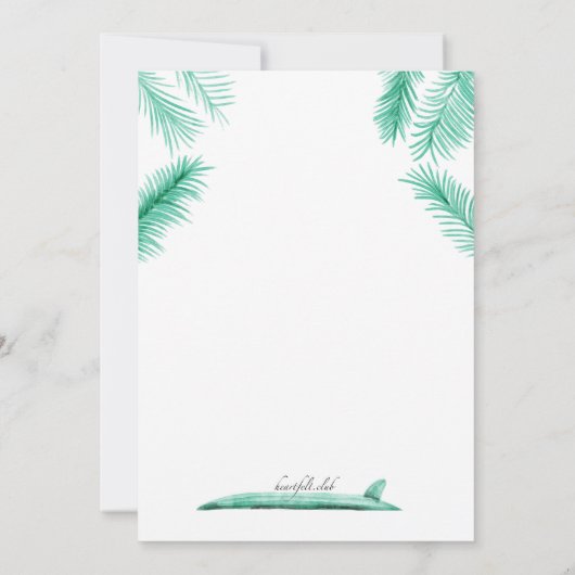 Laten we gaan surfen uitnodiging (Achterkant)