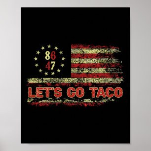 Laten we gaan Taco 8647 VS Vlag 86 47 Mannen Vrouw Poster