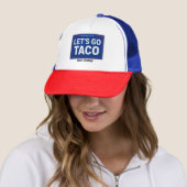 Laten we gaan Taco Grappig Ontwerp Bold Retro Poli Trucker Pet (In situ)