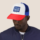 Laten we gaan Taco Grappig Ontwerp Bold Retro Poli Trucker Pet (In situ)