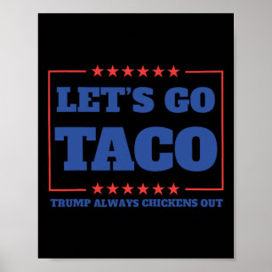 Laten we gaan Taco Grappige Trump Gibt Altijd Op 5 Poster