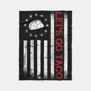Laten we gaan Taco Grappige Usa Vlag T-shirt voor Fleece Deken
