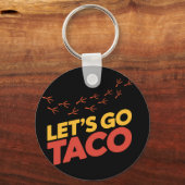 Laten we gaan TACO kip voetafdrukken Sleutelhanger (Achterkant)