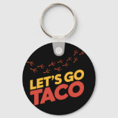 Laten we gaan TACO kip voetafdrukken Sleutelhanger (Achterkant)
