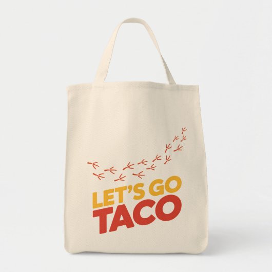 Laten we gaan TACO kip voetafdrukken Tote Bag (Voorkant)