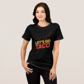 Laten we gaan TACO kip voetafdrukken Tri-Blend Shirt (Voorkant volledig)