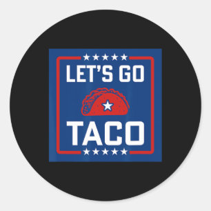 Laten we gaan Taco Politieke Stijl Rood Wit Blauw  Ronde Sticker