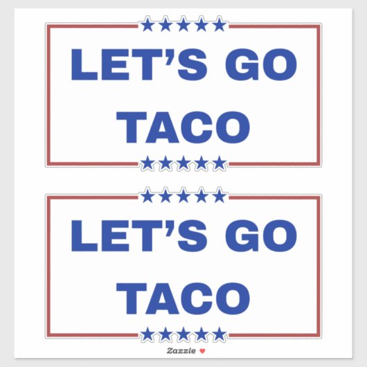 Laten we gaan Taco Stickers (Vel)