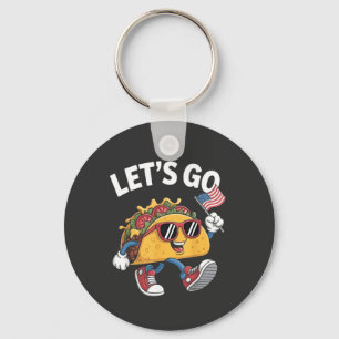 Laten we gaan Taco Trump 4 juli Taco liefhebbers Sleutelhanger