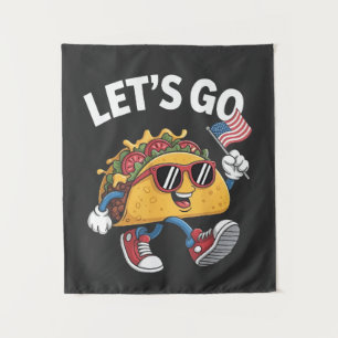 Laten we gaan TACO Trump 4 juli Taco Liefhebbers Wandkleed