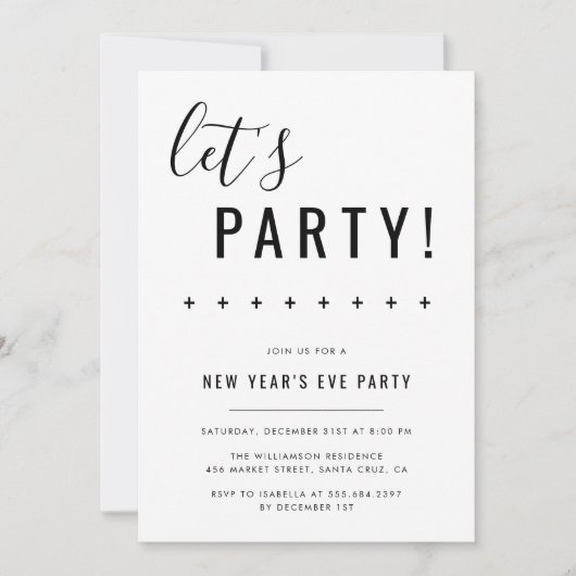 Laten we gaan. Uitnodigingen van het nieuwjaarsfee (Voorkant)