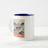 Laten we gaan varen tweekleurige koffiemok (Voorkant links)